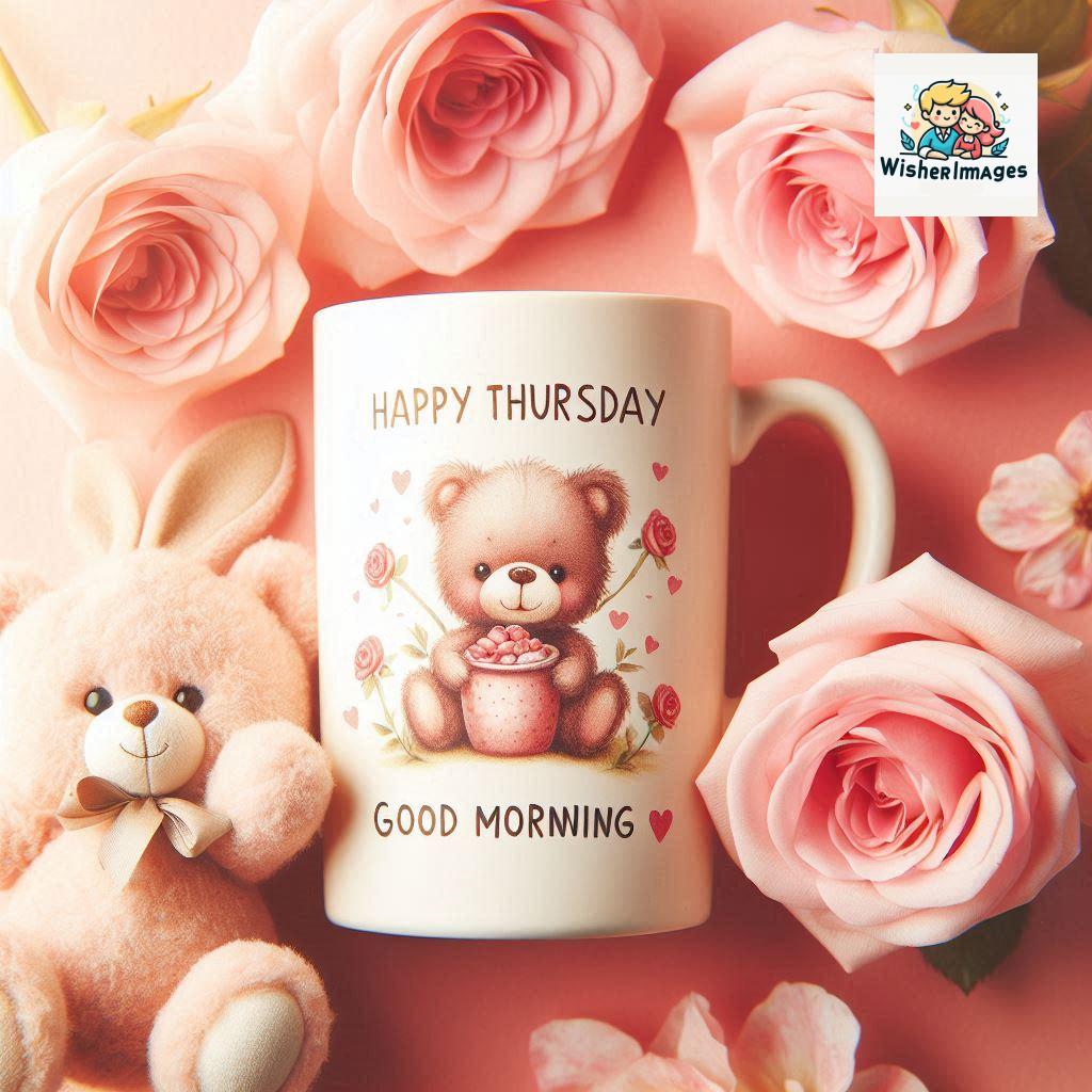 happy thursday good morning images for whatsapp in english thursday good morning images with cup flowers ()