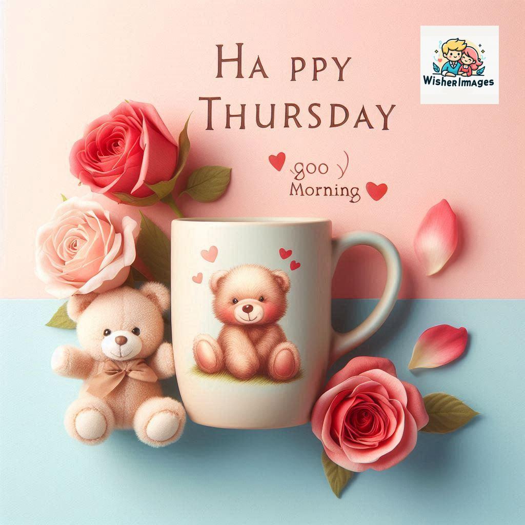 happy thursday good morning images for whatsapp in english thursday good morning images with cup flowers ()