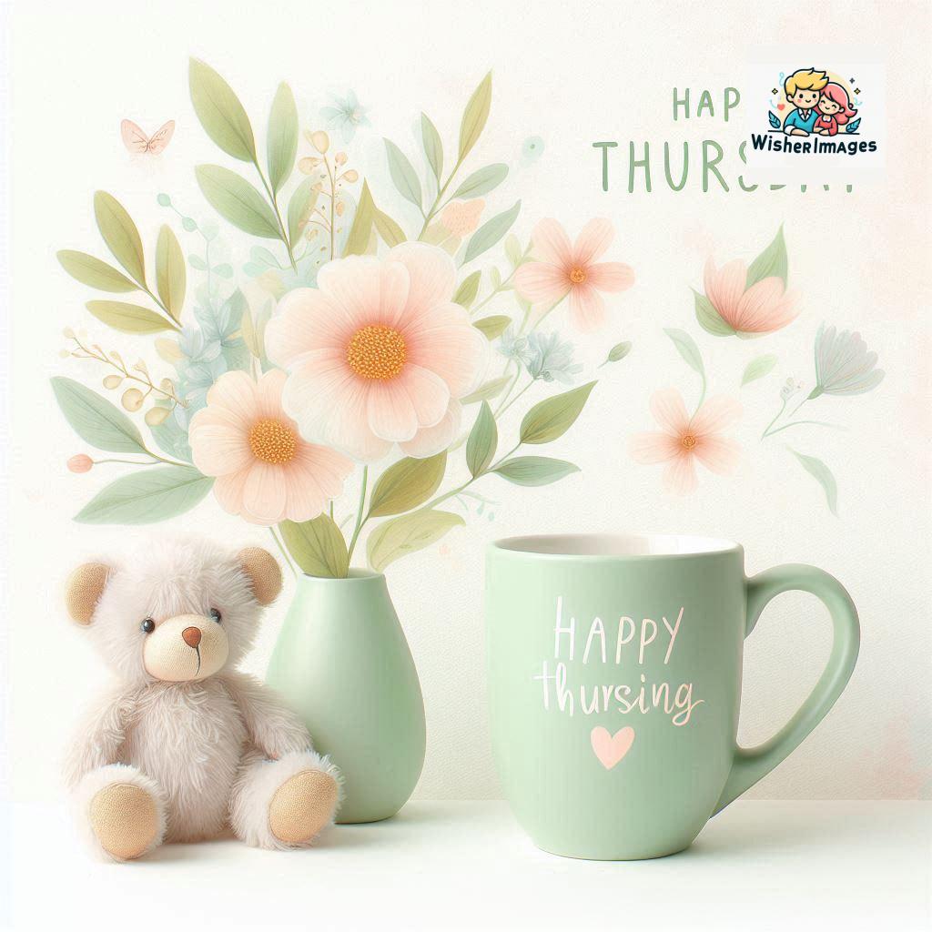 happy thursday good morning images for whatsapp in english thursday good morning images with cup flowers ()