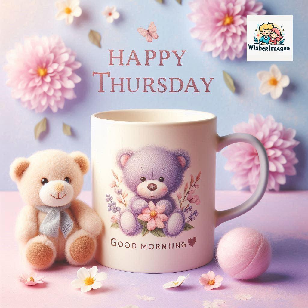 happy thursday good morning images for whatsapp in english thursday good morning images with cup flowers ()