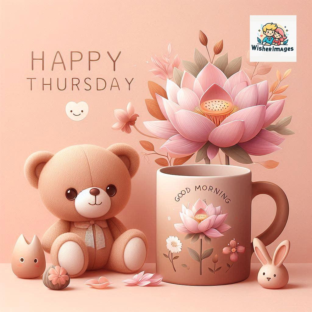 happy thursday good morning images for whatsapp in english thursday good morning images with cup flowers ()