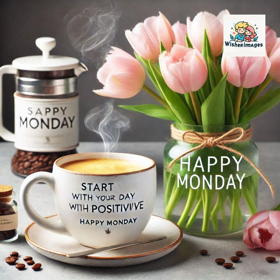 190+ Happy Monday Flowers Coffee Mug Free Download 181 start your day with positivity happy monday blue flowers coffee mug ()