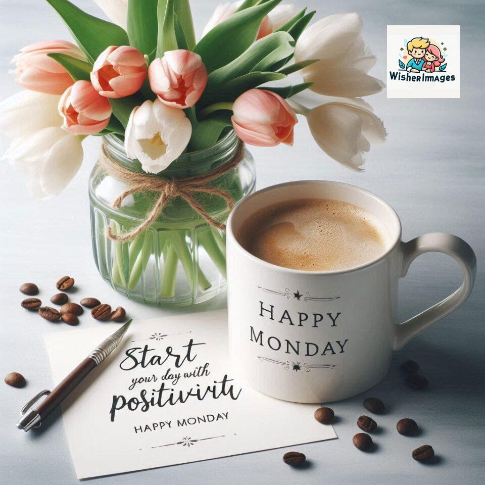 190+ Happy Monday Flowers Coffee Mug Free Download 4 start your day with positivity happy monday blue flowers coffee mug ()