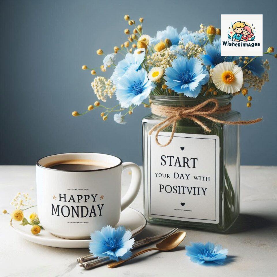190+ Happy Monday Flowers Coffee Mug Free Download 177 start your day with positivity happy monday blue flowers coffee mug ()