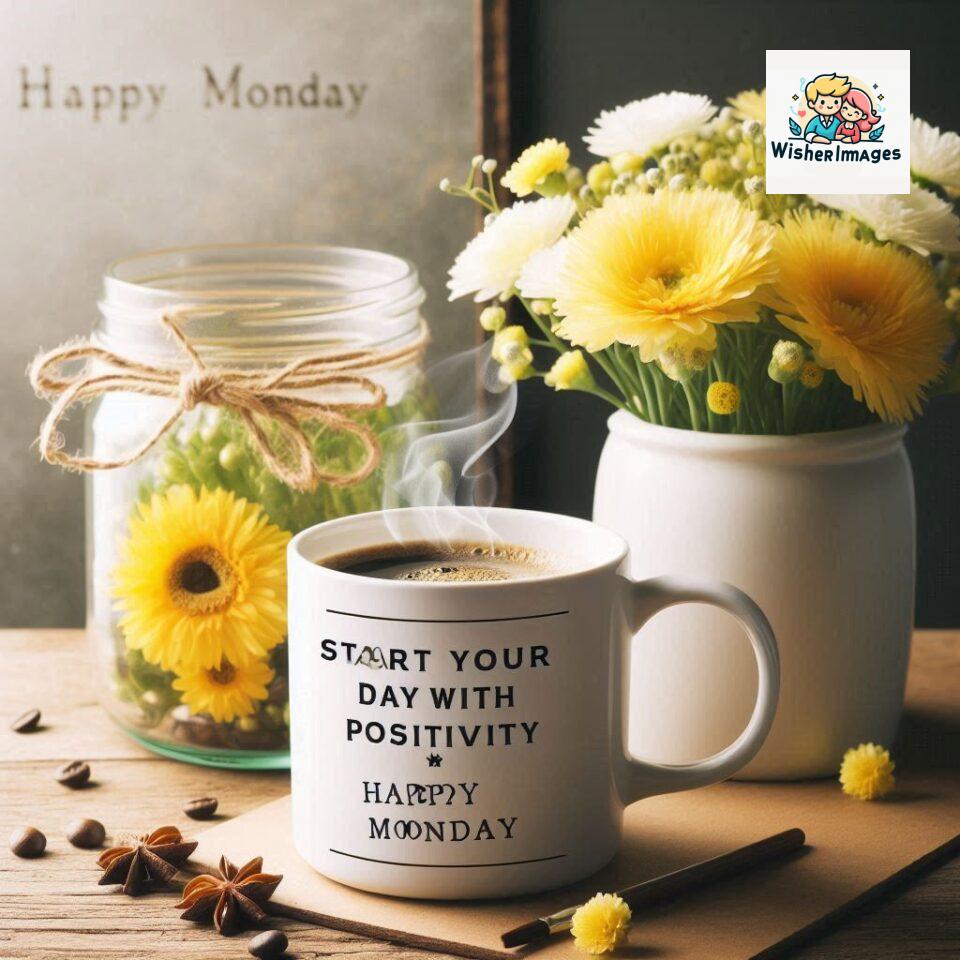 190+ Happy Monday Flowers Coffee Mug Free Download 100 start your day with positivity happy monday blue flowers coffee mug ()