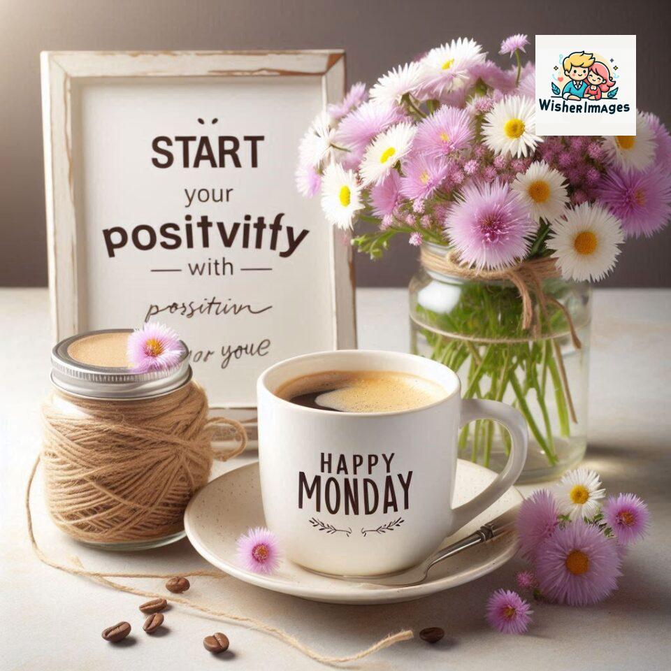 190+ Happy Monday Flowers Coffee Mug Free Download 127 start your day with positivity happy monday blue flowers coffee mug ()