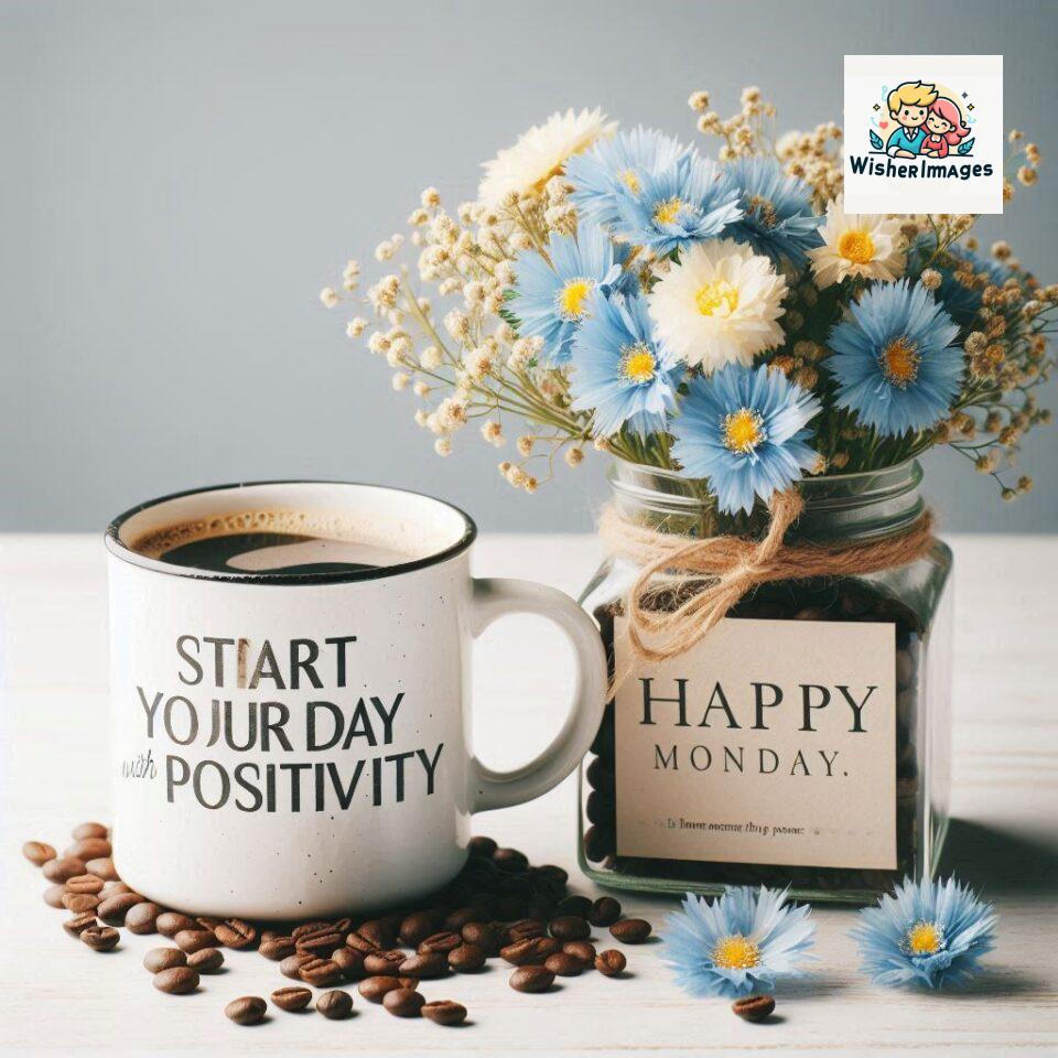 190+ Happy Monday Flowers Coffee Mug Free Download 166 start your day with positivity happy monday blue flowers coffee mug ()