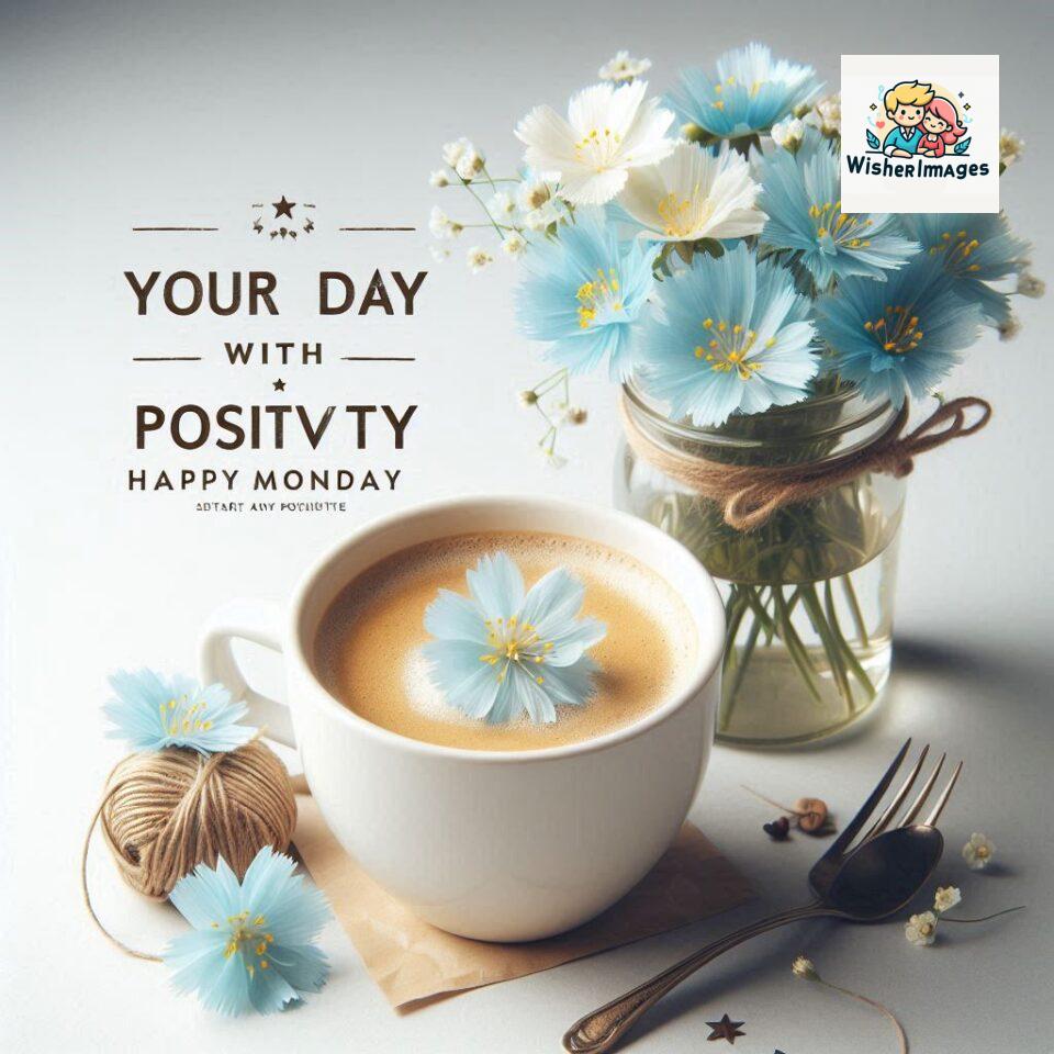 190+ Happy Monday Flowers Coffee Mug Free Download 147 start your day with positivity happy monday blue flowers coffee mug ()