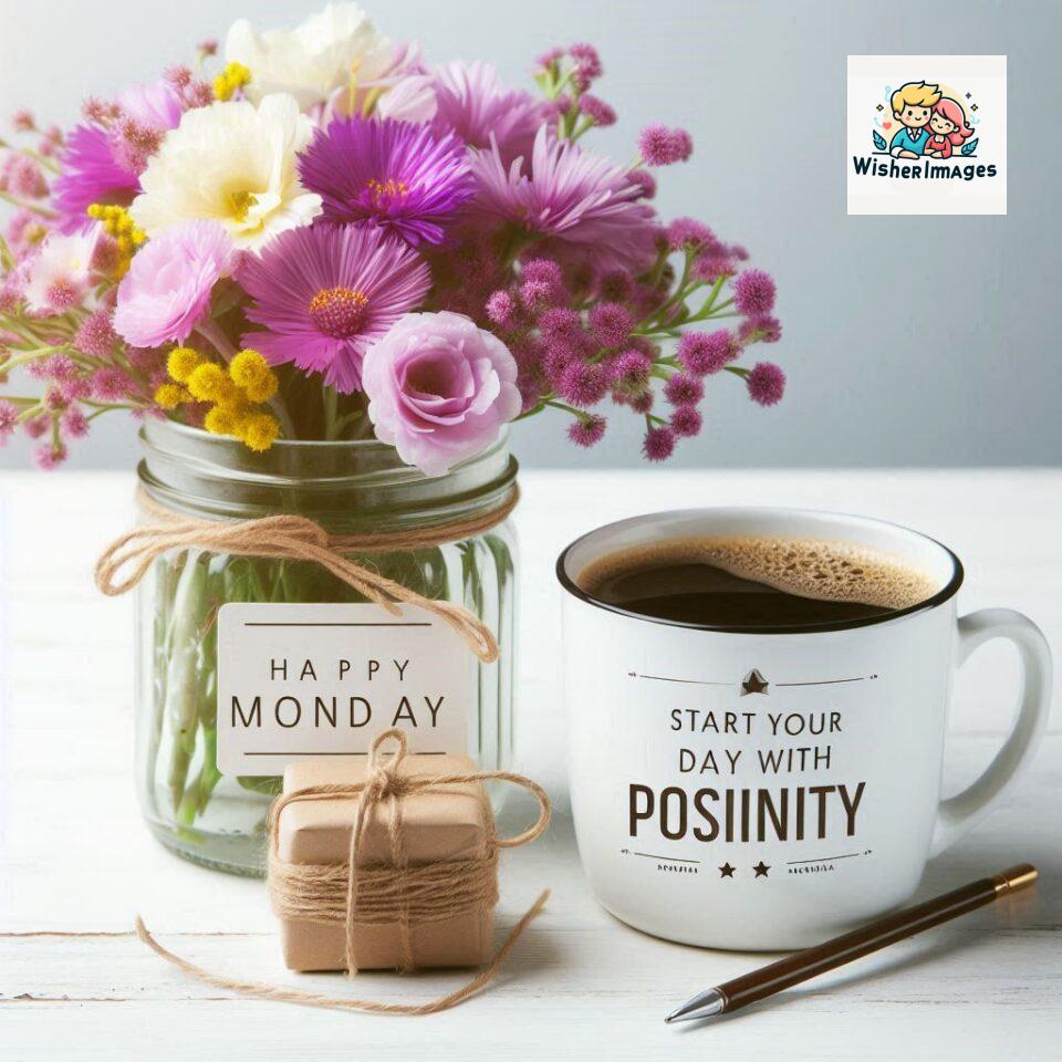 190+ Happy Monday Flowers Coffee Mug Free Download 118 start your day with positivity happy monday blue flowers coffee mug ()