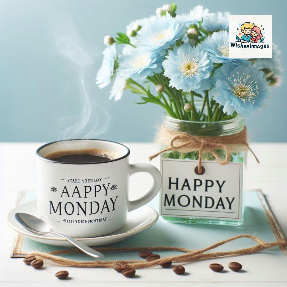 190+ Happy Monday Flowers Coffee Mug Free Download 139 start your day with positivity happy monday blue flowers coffee mug ()