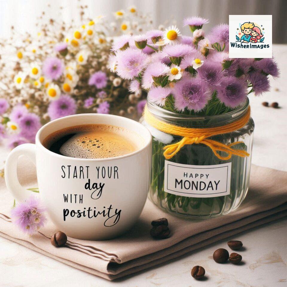 190+ Happy Monday Flowers Coffee Mug Free Download 131 start your day with positivity happy monday blue flowers coffee mug ()