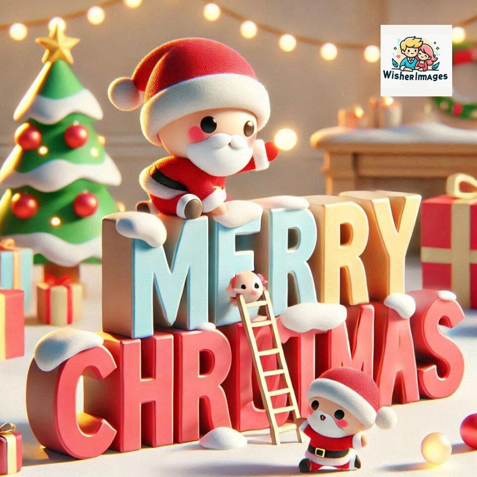 Christmas chubby Santa Claus joyfully colorful D Merry Christmas mini Santa character ()