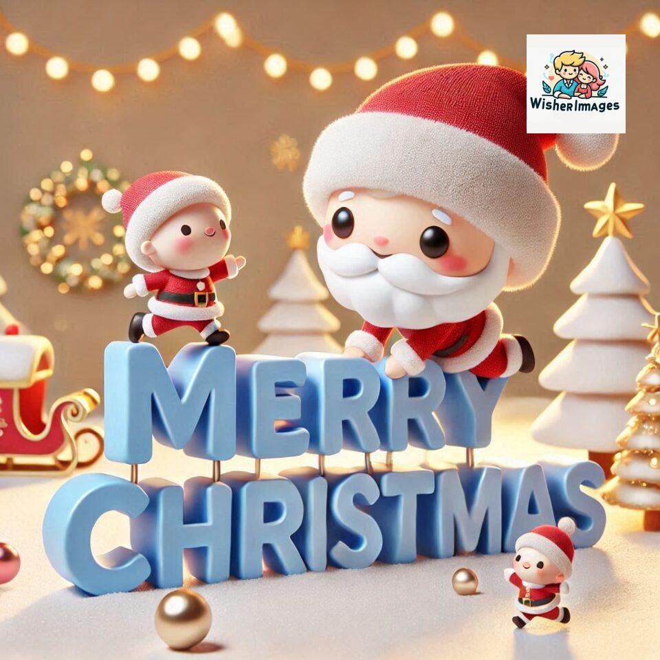 Christmas chubby Santa Claus joyfully colorful D Merry Christmas mini Santa character ()