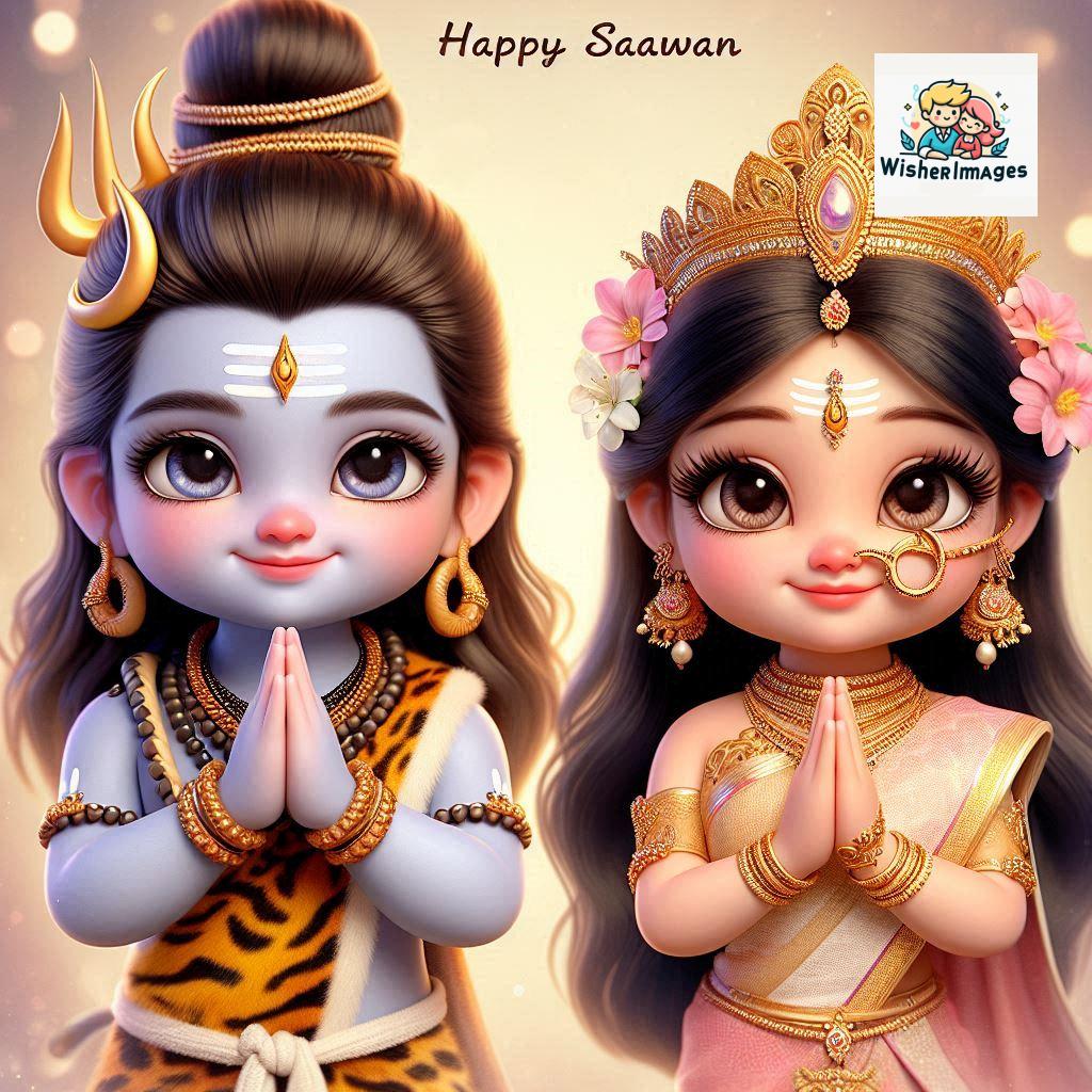 Cute Chibi Lord Shiva and Parvati Devi | Divine Love Art | Happy Sawan Illustration 118 Blessings of Mahadev and Parvati Happy Sawan Artistic Illustratio 117 Good Morning image Free Download