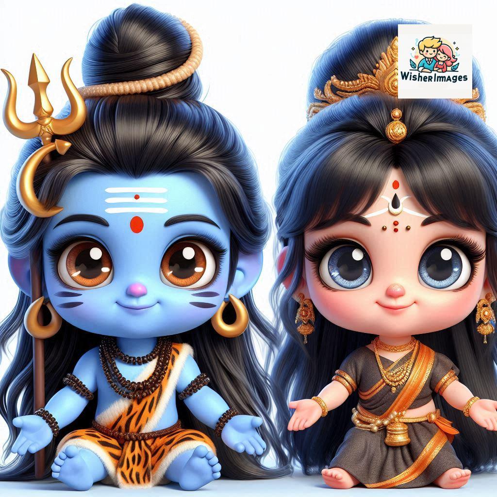 Cute Chibi Lord Shiva and Parvati Devi | Divine Love Art | Happy Sawan Illustration 150 Blessings of Mahadev and Parvati Happy Sawan Artistic Illustratio 149 Good Morning image Free Download