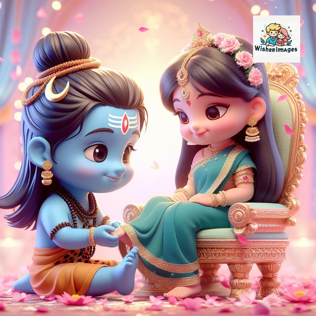 Cute Chibi Lord Shiva and Parvati Devi | Divine Love Art | Happy Sawan Illustration 23 Blessings of Mahadev and Parvati Happy Sawan Artistic Illustratio 22 Good Morning image Free Download