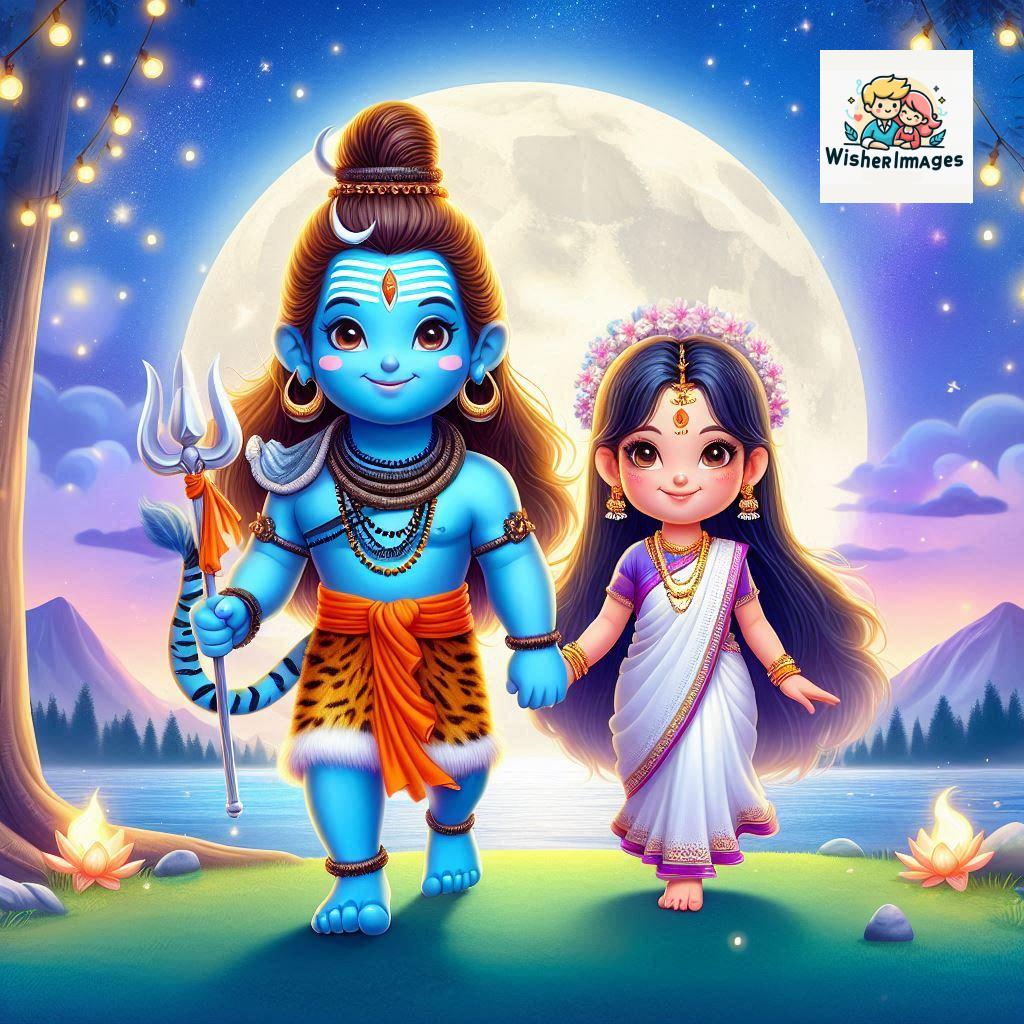 Cute Chibi Lord Shiva and Parvati Devi | Divine Love Art | Happy Sawan Illustration 27 Blessings of Mahadev and Parvati Happy Sawan Artistic Illustratio 26 Good Morning image Free Download