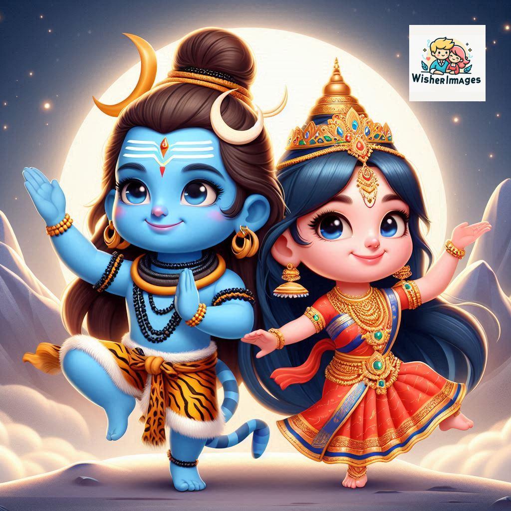 Cute Chibi Lord Shiva and Parvati Devi | Divine Love Art | Happy Sawan Illustration 5 Blessings of Mahadev and Parvati Happy Sawan Artistic Illustratio 4 Good Morning image Free Download