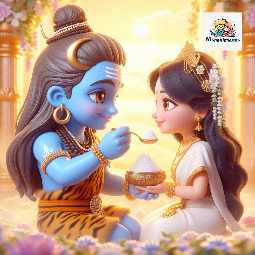 Cute Chibi Lord Shiva and Parvati Devi | Divine Love Art | Happy Sawan Illustration 42 Blessings of Mahadev and Parvati Happy Sawan Artistic Illustratio 41 Good Morning image Free Download
