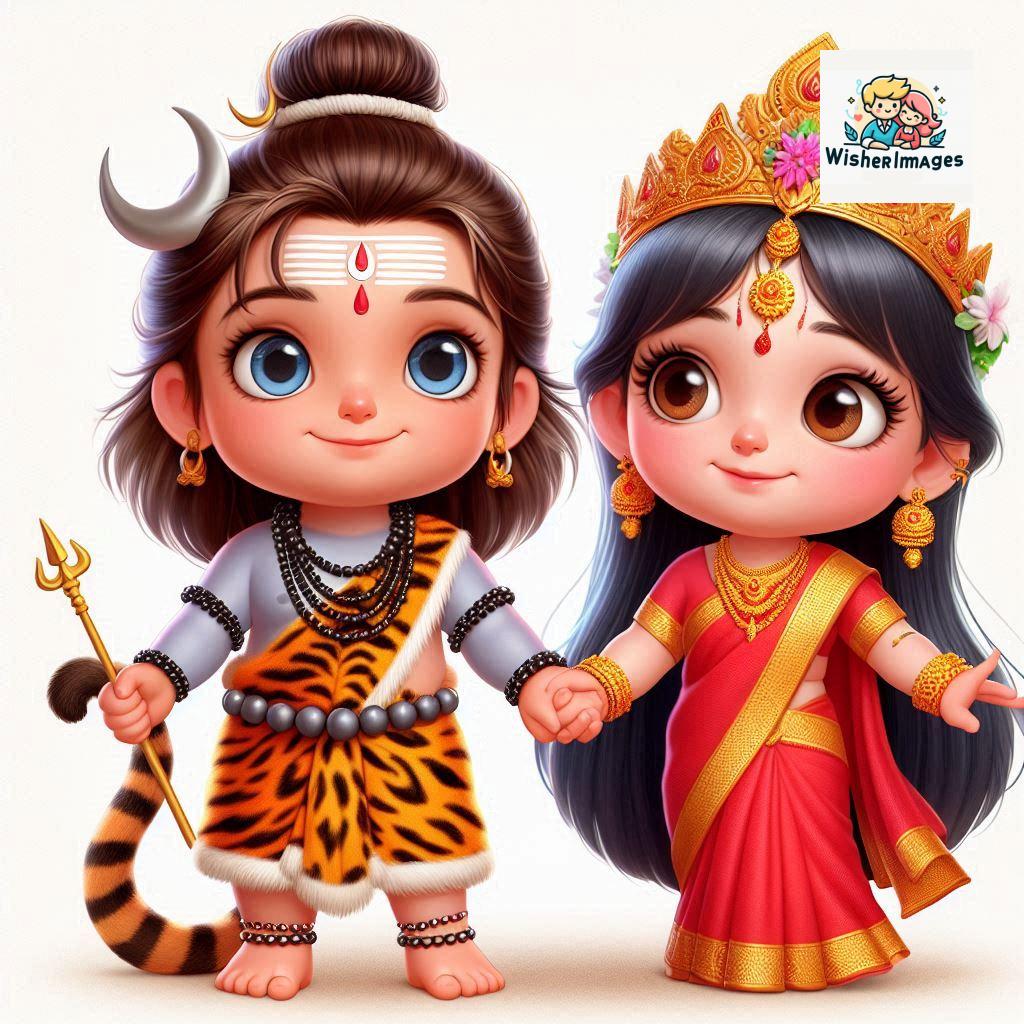 Cute Chibi Lord Shiva and Parvati Devi | Divine Love Art | Happy Sawan Illustration 43 Blessings of Mahadev and Parvati Happy Sawan Artistic Illustratio 42 Good Morning image Free Download