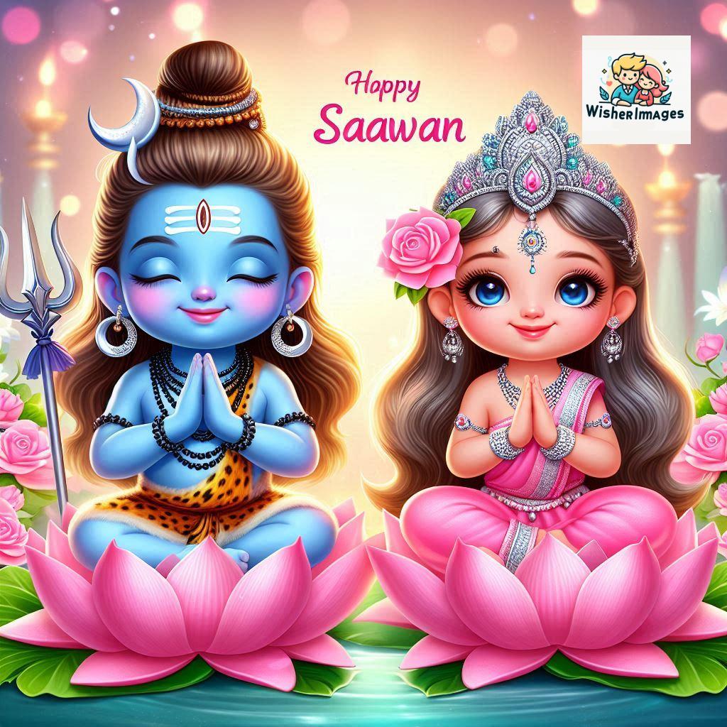 Cute Chibi Lord Shiva and Parvati Devi | Divine Love Art | Happy Sawan Illustration 52 Blessings of Mahadev and Parvati Happy Sawan Artistic Illustratio 51 Good Morning image Free Download