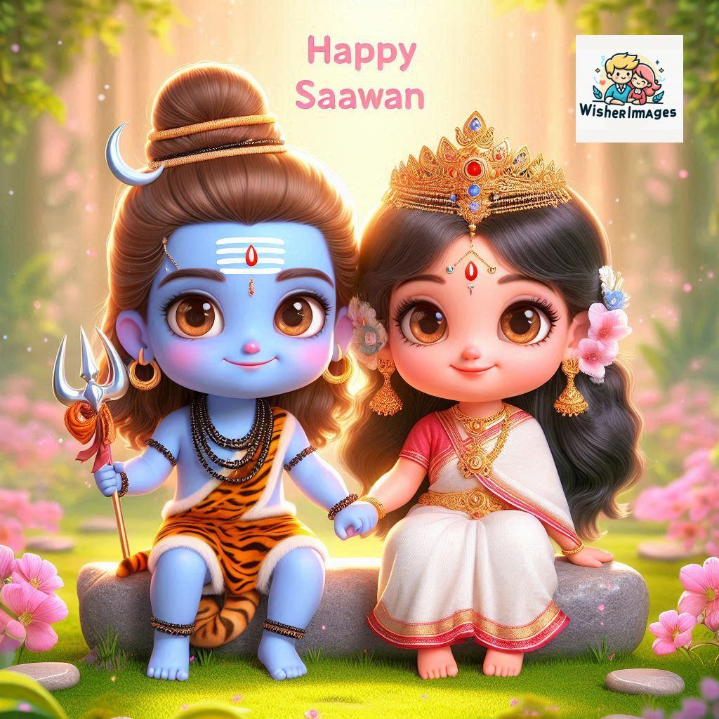 Cute Chibi Lord Shiva and Parvati Devi | Divine Love Art | Happy Sawan Illustration 58 Blessings of Mahadev and Parvati Happy Sawan Artistic Illustratio 57 Good Morning image Free Download