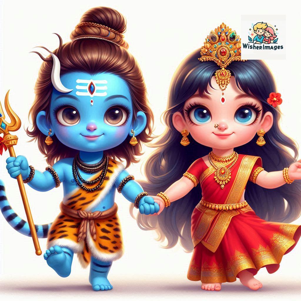 Cute Chibi Lord Shiva and Parvati Devi | Divine Love Art | Happy Sawan Illustration 62 Blessings of Mahadev and Parvati Happy Sawan Artistic Illustratio 61 Good Morning image Free Download
