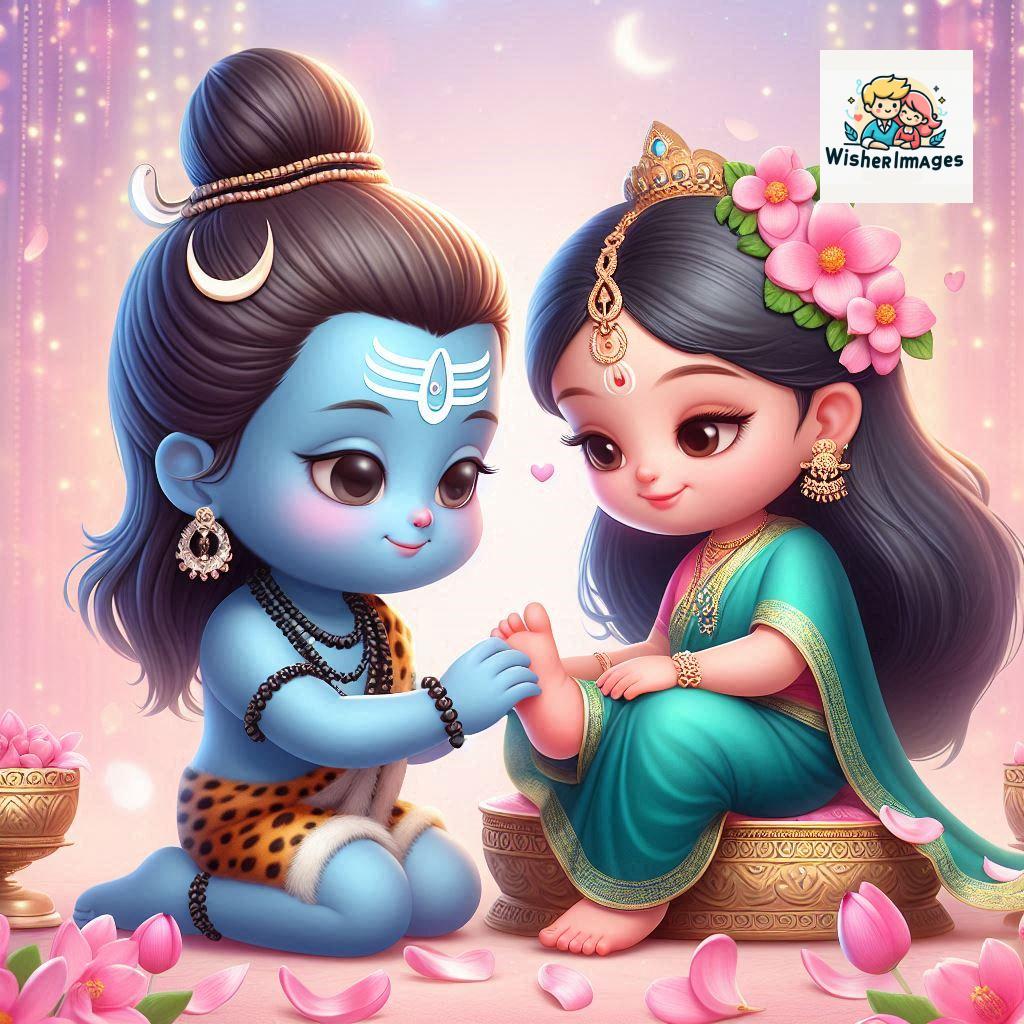 Cute Chibi Lord Shiva and Parvati Devi | Divine Love Art | Happy Sawan Illustration 8 Blessings of Mahadev and Parvati Happy Sawan Artistic Illustratio 7 Good Morning image Free Download
