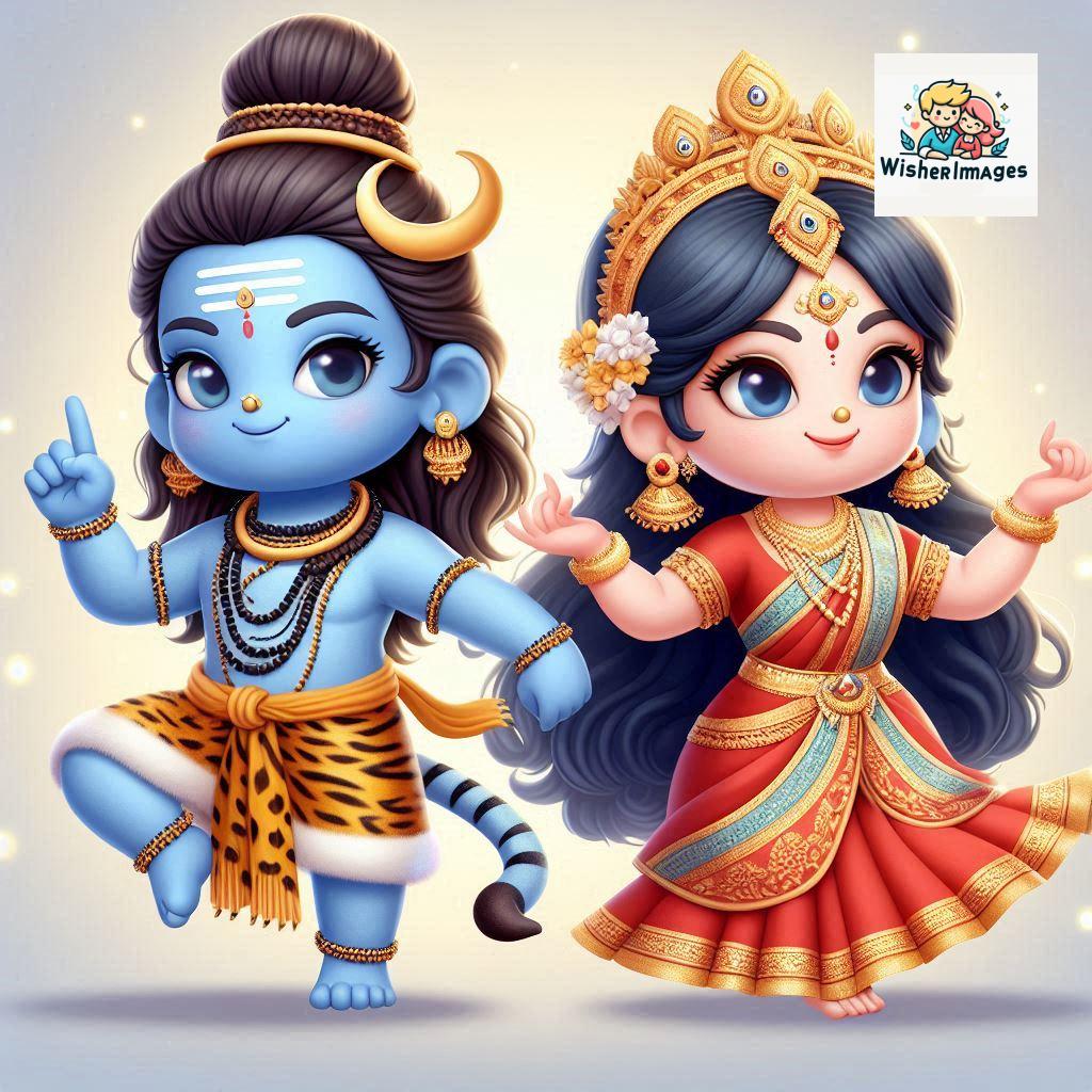 Cute Chibi Lord Shiva and Parvati Devi | Divine Love Art | Happy Sawan Illustration 72 Blessings of Mahadev and Parvati Happy Sawan Artistic Illustratio 71 Good Morning image Free Download